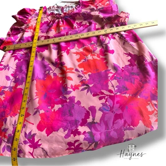 ENTRO | Flutter Ruffle Sleeve Floral Top Size:XL - Picture 5 of 8